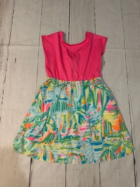 Lilly Pulitzer CAILA DRESS Pink Blule bright Girls Size Large 8-10
